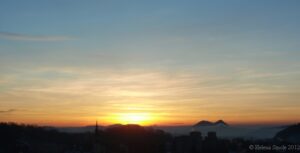 A sunrise in yellow hues.